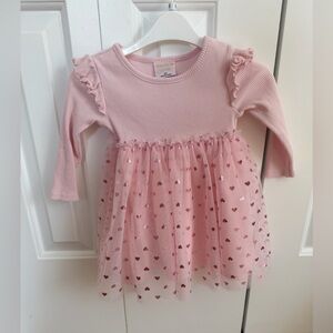 🎀MADISON LAYNE~Pink Tulle Heart Baby Dress SIZE 2T